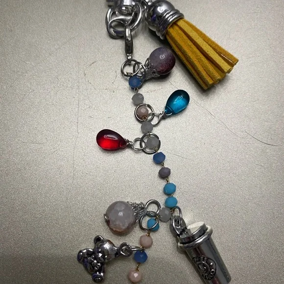 Colorful Handcrafted Charm Keychain with Tassel - Picture 2 of 5
